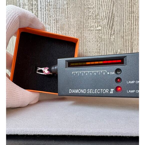 NEW 2ct Pink Sakura Moissanite in 925 Sterling Silver - Sz.7 - Picture 3 of 7